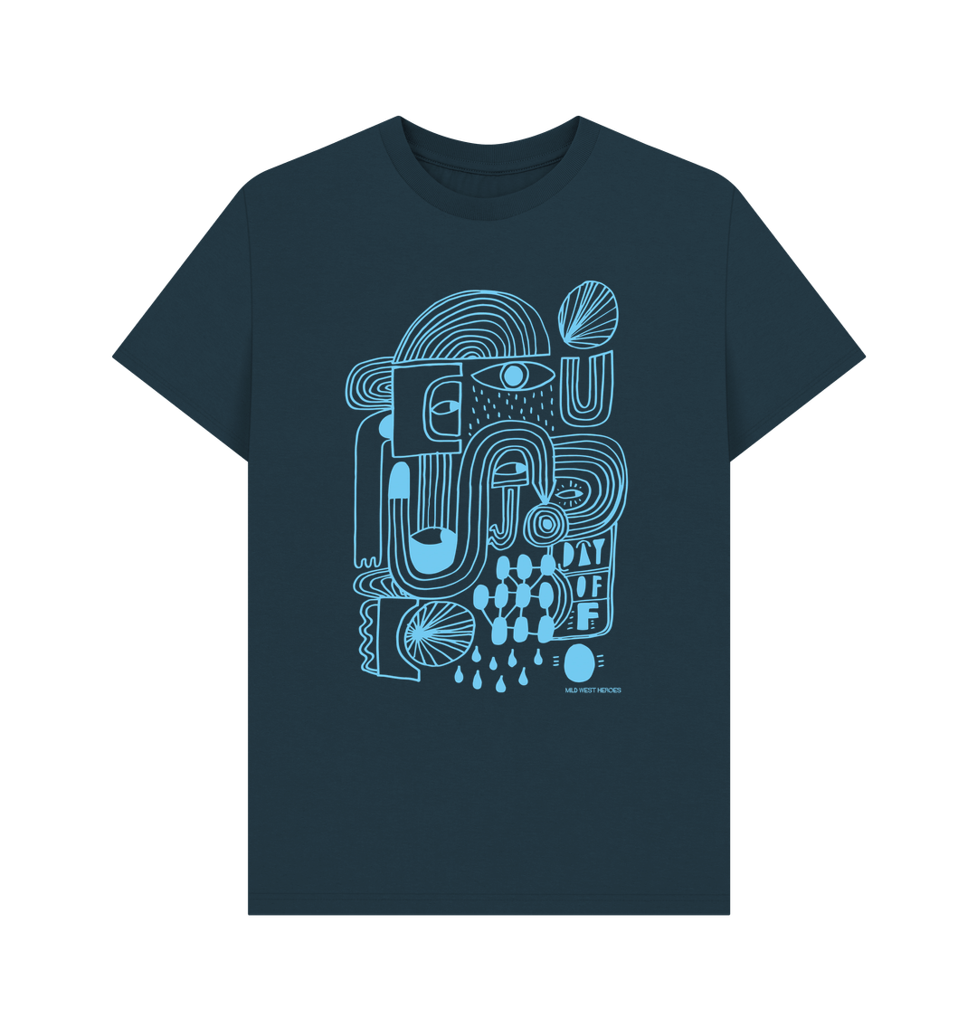 Day Off graphic t shirt Denim Blue XS